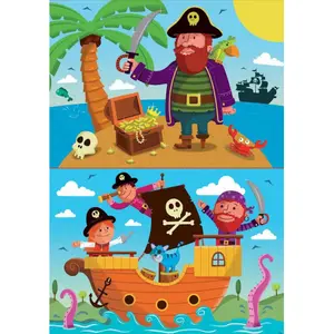 Puzzle 2 x 20 pièces Educa Piratas image-1