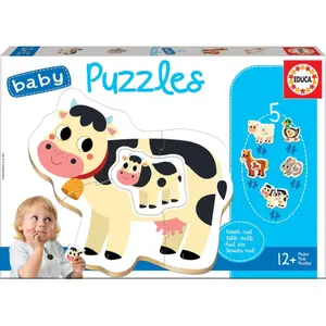 5 pieces puzzle farm animals Educa image-0