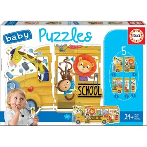 5 pieces bus animals puzzle Educa image-0