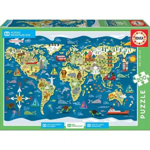 200 piece puzzle Educa Mapamundi SOS image-0