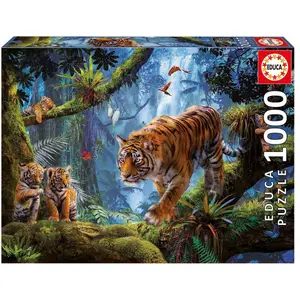 1000 piece puzzle Educa Tigres En Arbol image-0