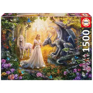 1500 piece puzzle Educa Dragón,Princesa image-0