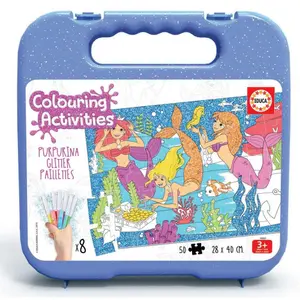Glitter coloring puzzle Educa Sirènes image-0
