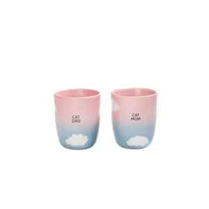 Kubek Egg Back Home Cloud Sunset Cat Mom & Dad Medium (x2) image-0