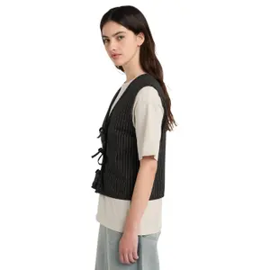 Women's Striped Gilet Element Tie Front image-6