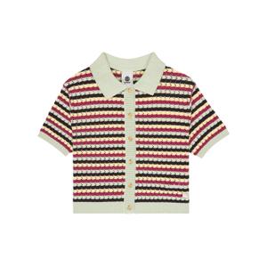 eljsw00117-kta4-gestreiftes-polo-fur-damen-element-crochet-stripes-off-black