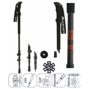 Pair of 100% carbon hiking poles Élémenterre Stok image-0