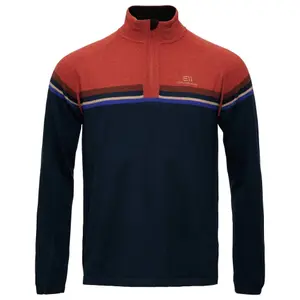 Sweter z golfem zapinany do połowy Elevenate Smart Merino image-0