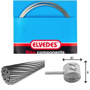 Cable de freno 1x19 alambre galvanizado ø1,5mm cabeza t ø7x6mm Elvedes image-0