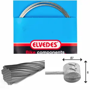Καλώδιο φρένου 7x7 σύρματα inox Ø1,5mm κεφαλή σε Τ Ø7x6mm Elvedes image-1