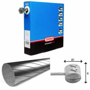 Câbles de freins 1x9 fils inox Slick Ø1,5mm tête en T Ø7x6 Elvedes (x100)