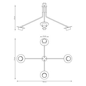 4-bulb ceiling light Emibig Lighting Mizu image-5