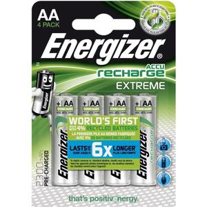 Piles rechargeables type AA 1,2V - 2300mAh LR06 Energizer Extreme (x4)