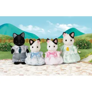 Bicoloured Cat Family Figurine Epoch D Enfance Sylvanian image-3