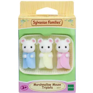 Three marshmallow mouse figurines Epoch D Enfance Sylvanian image-0