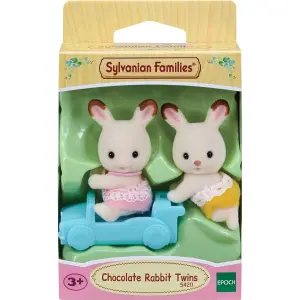 Chocolate bunny twins figurine Epoch D Enfance Sylvanian image-1