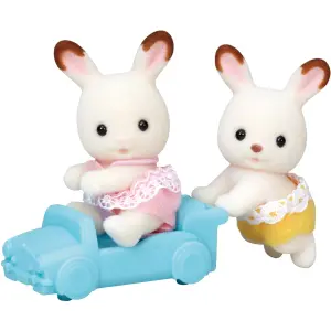 Chocolate bunny twins figurine Epoch D Enfance Sylvanian image-2