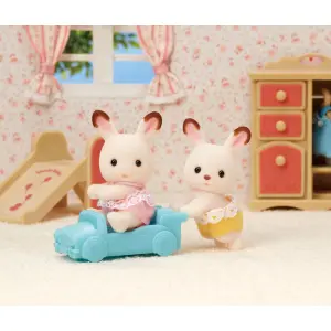 Chocolate bunny twins figurine Epoch D Enfance Sylvanian image-3