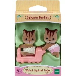 Twin red squirrel figurine Epoch D Enfance Sylvanian image-0