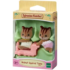 Twin red squirrel figurine Epoch D Enfance Sylvanian image-1