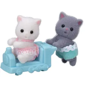 Twin Cat Figurine Epoch D Enfance Persan Sylvanian image-0