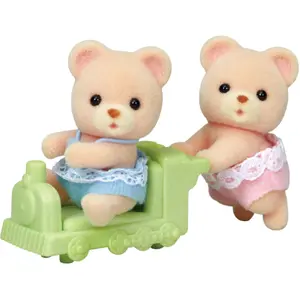 Twin bear figurine Epoch D Enfance Sylvanian image-2