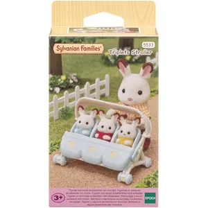 Triple Stroller Figurine Epoch D Enfance Sylvanian image-0