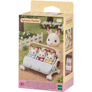 Triple Stroller Figurine Epoch D Enfance Sylvanian image-1