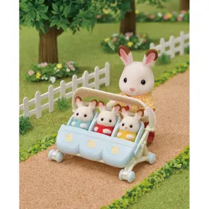 Triple Stroller Figurine Epoch D Enfance Sylvanian image-4