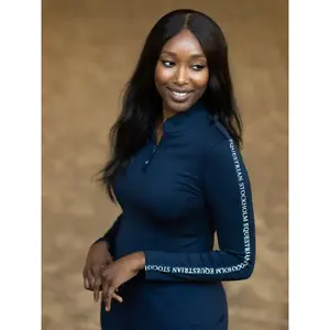 Maillot de equitación de manga larga con 1/4 de cremallera para mujer Equestrian Stockholm Modern Tech image-2