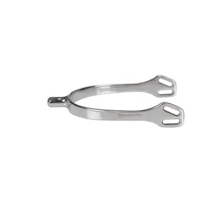 Stainless Steel Riding Spurs with Round Rowel Equestro SR00600 image-0