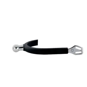 Stainless Steel and Rubber Riding Spur with Rooster Ball Equestro SR00606 image-0