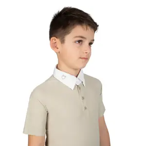 Polo de competición de cuatro botones niño Equestro image-4