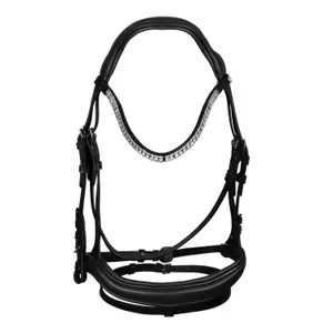 Anatomical riding bridle decorated with rhinestones Equestro image-1