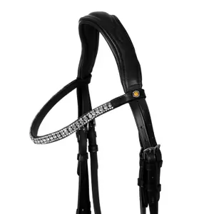 Anatomical riding bridle decorated with rhinestones Equestro image-3