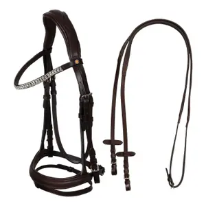Anatomical riding bridle decorated with rhinestones Equestro image-0