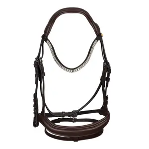 Anatomical riding bridle decorated with rhinestones Equestro image-1