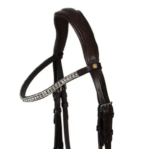 Anatomical riding bridle decorated with rhinestones Equestro image-3