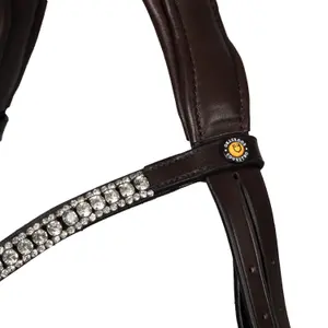 Anatomical riding bridle decorated with rhinestones Equestro image-4