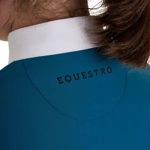 Dziewczęca polówka konkursowa z długim rękawem i zamkiem Equestro image-2