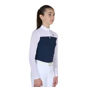 Girl's long-sleeved riding polo shirt Equestro image-1