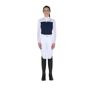 Girl's long-sleeved riding polo shirt Equestro image-0