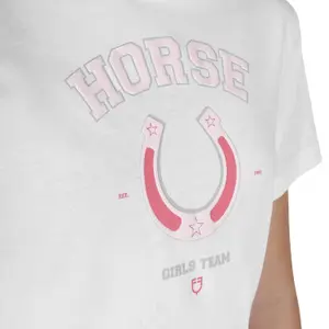 Girl's cotton T-shirt Equestro Horse Team image-3