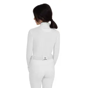 Meisjes wedstrijdpoloshirt met lange mouwen Equestro Stones Tape image-1