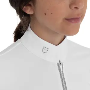 Meisjes wedstrijdpoloshirt met lange mouwen Equestro Stones Tape image-3