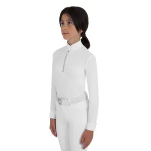 Meisjes wedstrijdpoloshirt met lange mouwen Equestro Stones Tape image-4