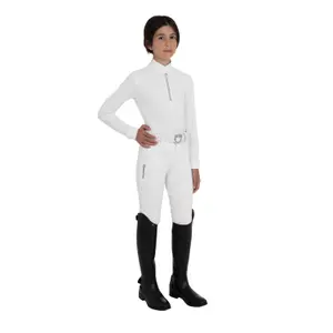 Meisjes wedstrijdpoloshirt met lange mouwen Equestro Stones Tape image-5