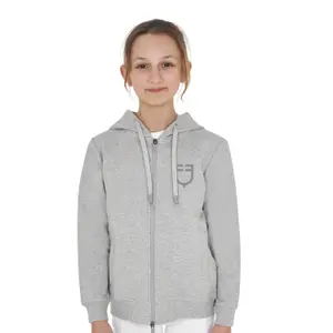Hooded sweatshirt with children's logo Equestro Shiny image-0