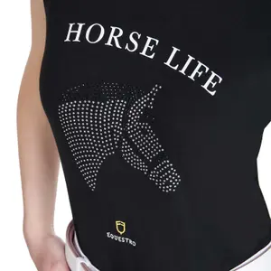 T-shirt με σχέδιο άλογο με στρας για γυναίκες Equestro image-3