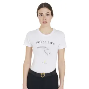 T-shirt με σχέδιο άλογο με στρας για γυναίκες Equestro image-1